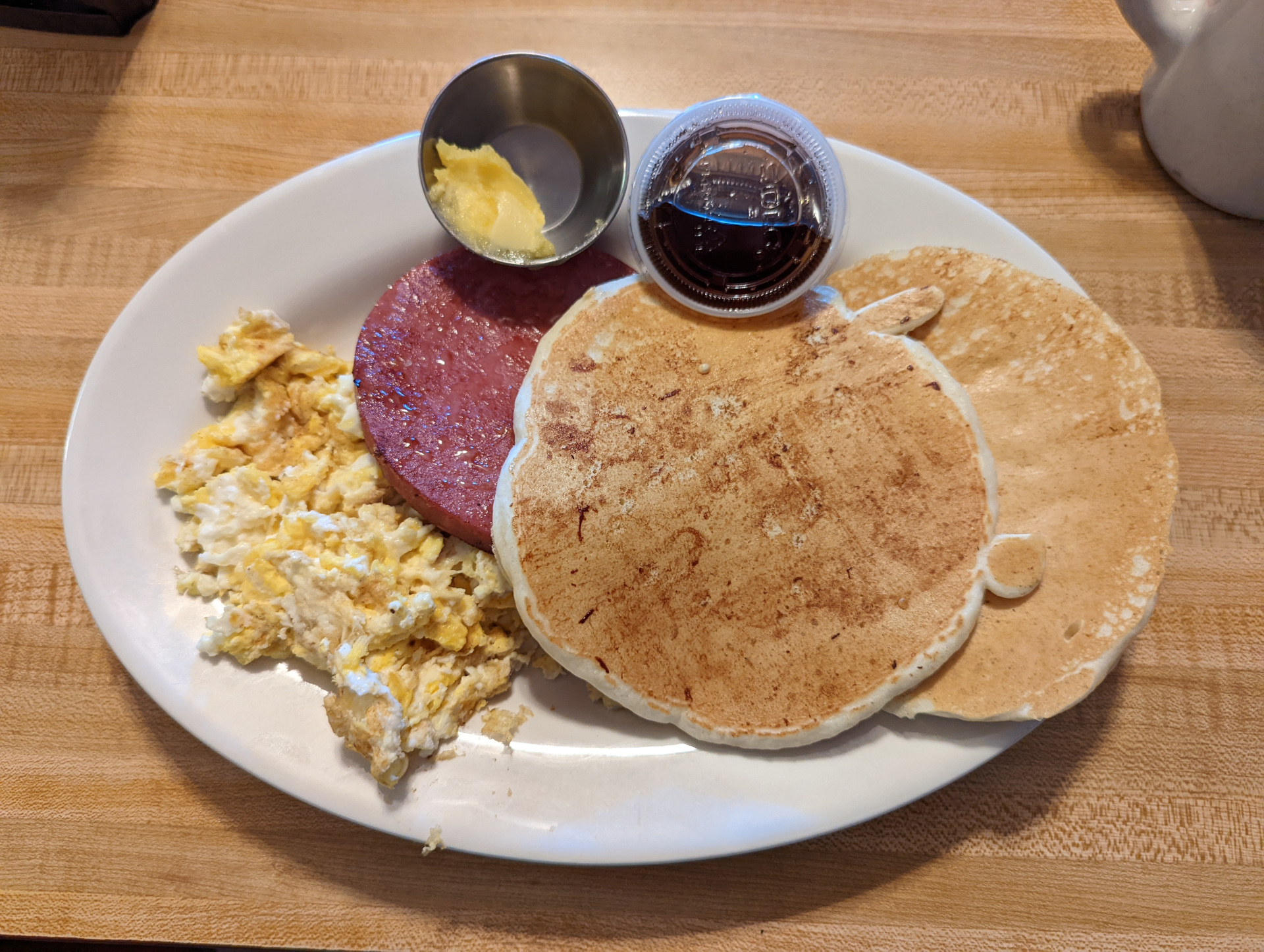 Pancakes, Bologna, and Eggs.