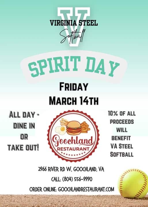 virginia steel softball spirit day banner