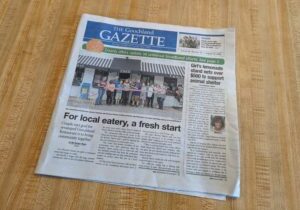 front page article in the goochland gazette about the goochland restaurant